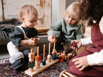 Kolorowa układanka płotek - Montessori