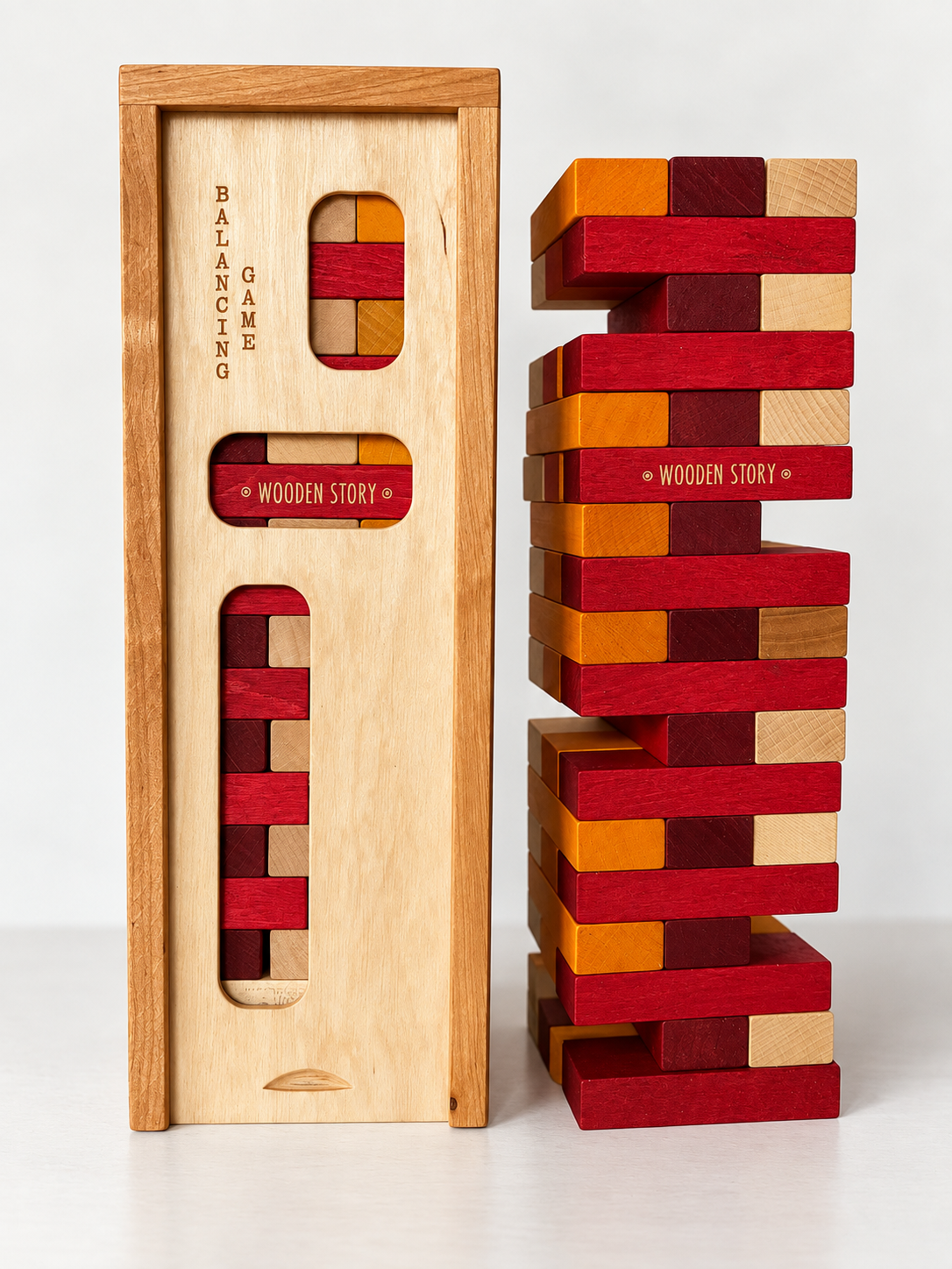 balancing game stacking tower - warm