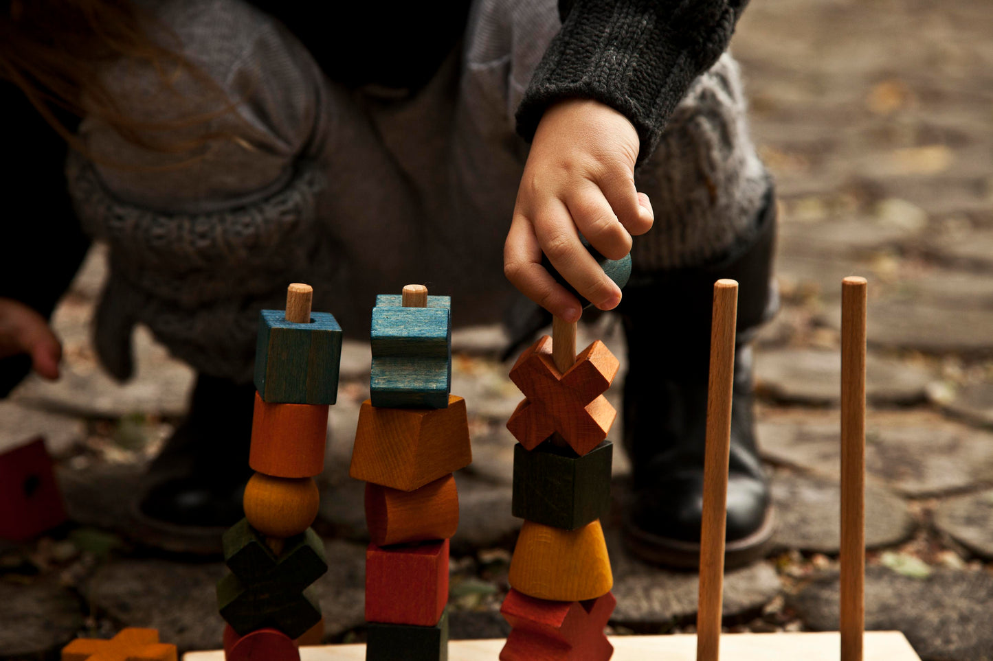 Kolorowa układanka płotek - Montessori