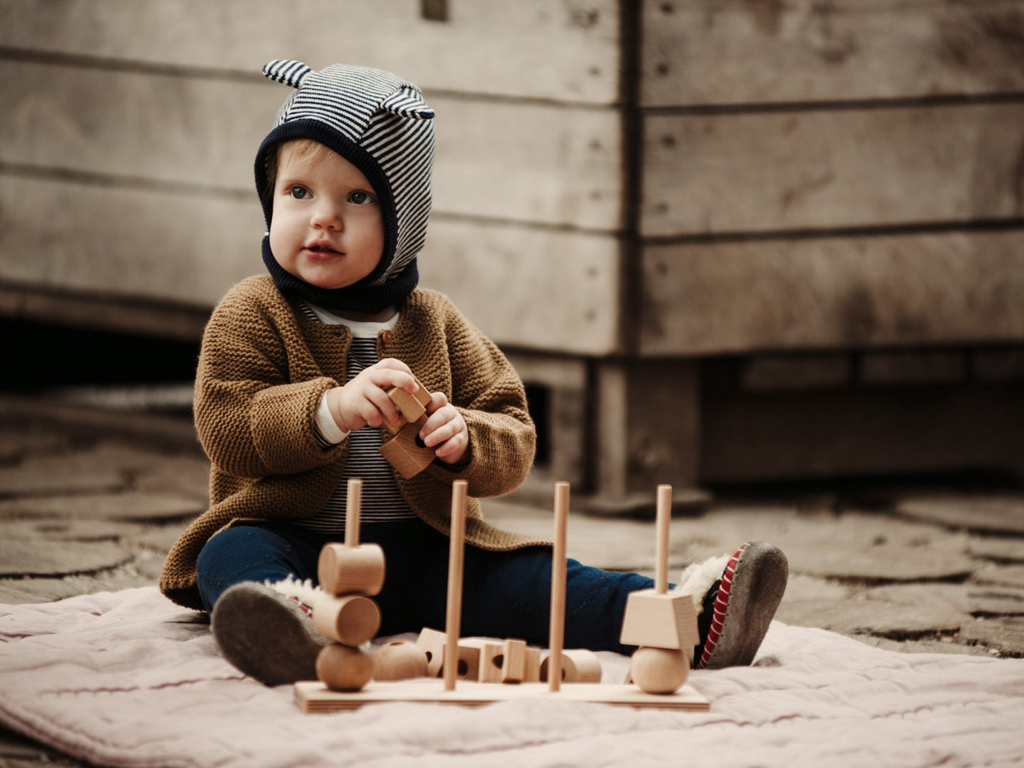 Naturalna układanka płotek XL - Montessori