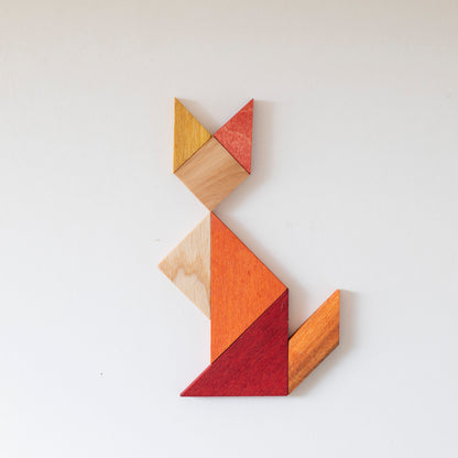 gra tangram w woreczku - barwa ciepła