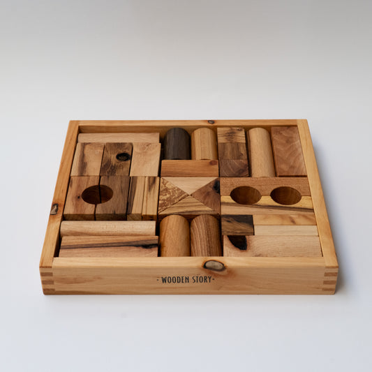 Dekoracyjne klocki w skrzynce - 30 szt