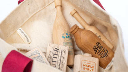 zestaw montessori market z torbą na zakupy