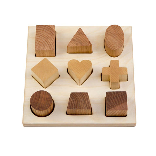 drewniana układanka - shape puzzle board - naturalna